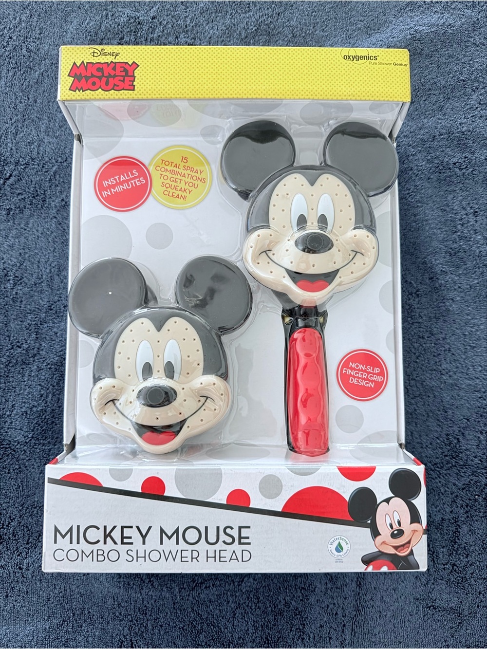 Disney Mickey Mouse Shower Head Set - Black & Red